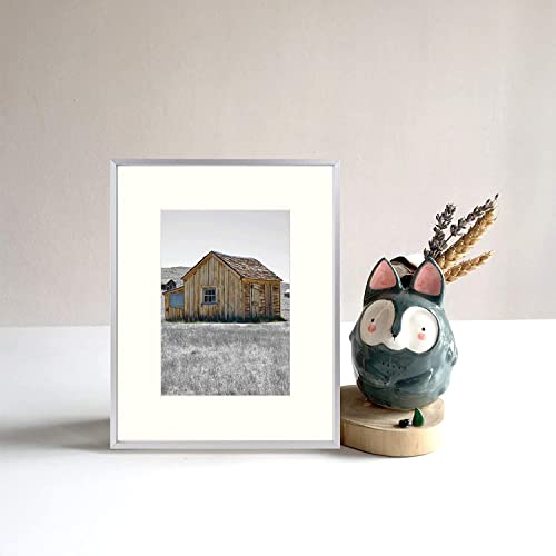 Golden State Art, 8X10 Aluminum Photo Frame For 5X7 Pictures With Ivory Mat Easel Stand For Tabletop Display - Wall Display - Great For Weddings, Graduations, Events, Portraits (Silver, 8-Pack) #TOP4