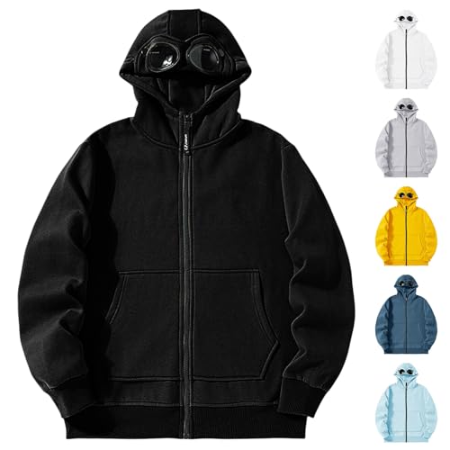 Hoodie with Eye Mask Built In for Travel Women Men Airplane Hoodies Travel Hoodie Oversized Zip Up Sweatshirt Fall