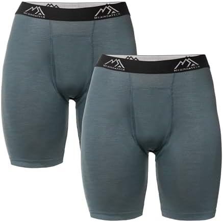 Merino.tech Merino Wool Boxer Briefs Men - Merino Wool Underwear Breathable Dry Fit Comfy Sports Base Layer for Men