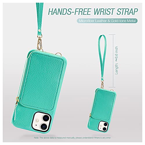 image for ZVE Wallet Case for iPhone 11 Zipper Wallet Case with Credit Card Hold