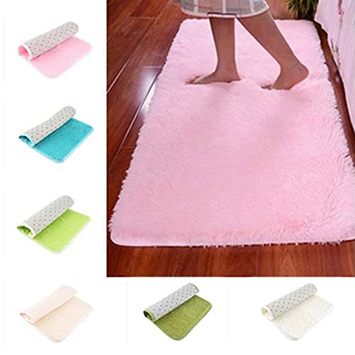 Candy Color Soft Anti-Skid Carpet Flokati Shaggy Rug Living Bedroom Floor Mat Pink