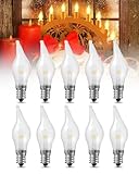 TobeBright E10 LED Kerze Glühbirnen 1W, E10 Kerzenlicht Bogen Brücke Glühbirne Ersatz, Dimmbare Warmweiß 2200K, AC 8-55V Kegelkerze Weihnachtsbirne, für Kerzenständer, Feen Lichter, Pack von 10