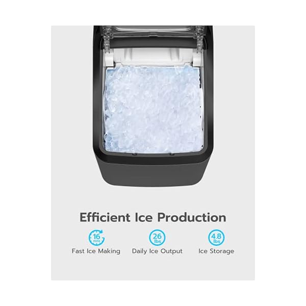 Nugget Ice Maker, Qualeben Countertop Ice Maker Machine 26lb/Day, Self