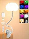 Clip on Lamp, 10 RGB Colors+10 Brightness Clip on Desk Lamp for Dorm Lamp