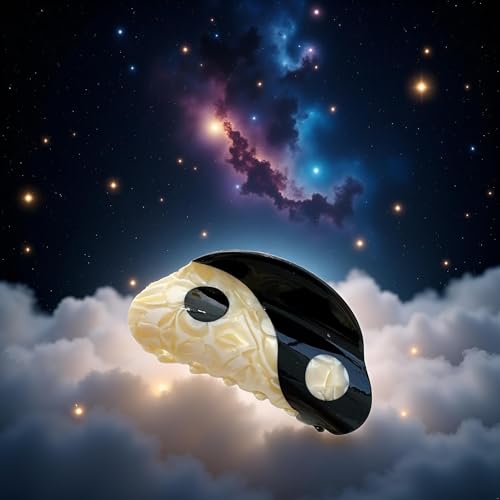 Pinza de cabello negra Yin Yang grande miniatura 2