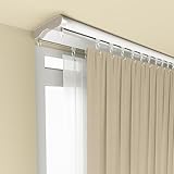 Silent Double Curtain Track Ceiling Mount 6'/8'/10'/12'/15', Wide 4
