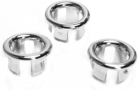 YingYing Bath and Clean 3 Pcs Sink Hole Round Overflow Cover Plastic Tidy Insert Replacement Spares for Home Bathroom Basin