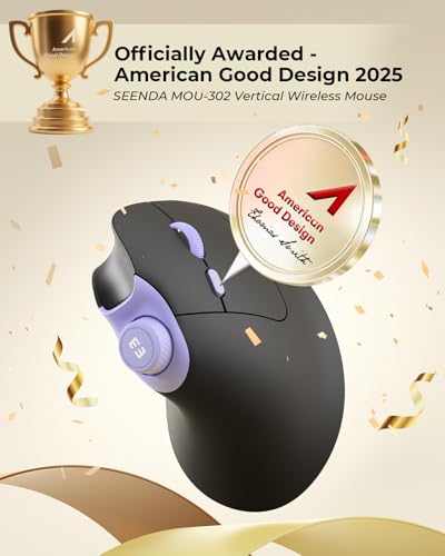 Image of seenda MOU-302 Wireless Bluetooth Ergonomic Vertical Mouse with Volume Knob