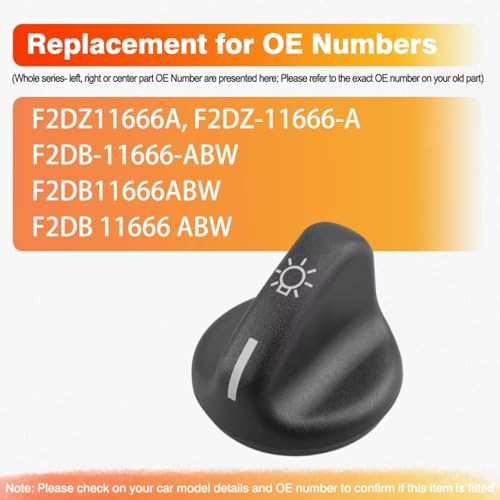 Perilla de repuesto para interruptor del faro de salpicadero compatible con Ford Ranger 5