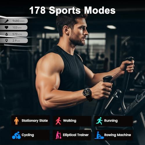 Image of Military Smart Watch for Men Women,1.5 inch HD Touchscreen Rugged Fitness Tracker Smartwatch, Bluetooth Dual-mode GPS,3ATM Waterproof,170+ Sport Modes with Heart Rate /Sleep Monitor Watch for Android /ios