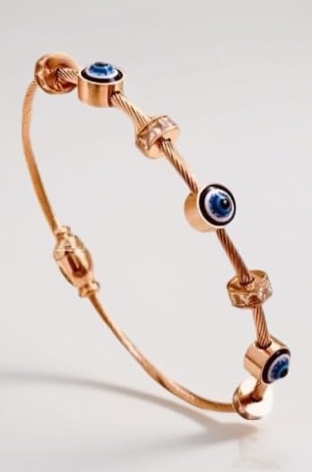evil eye bracelet for woman Evil Eye Bangles for women Anti Tarnish Stylish Adjustable Bracelet for girls Rose gold Kada for Women Accessories Jewellery Women Girls friendship crystal -559