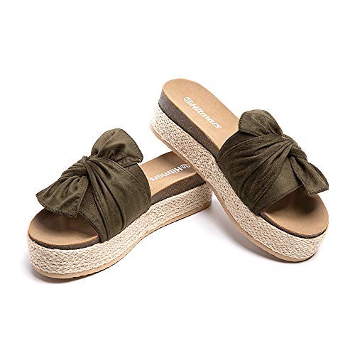 Plateau Pantoletten Damen Sandalen Espadrilles Keilabsatz Sommer Frauen...