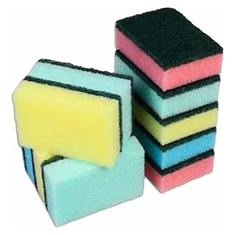Sponges Washing Up Dish Cleaning Scourer Scrubber Pad Non-Scratch Heavy Duty Abrasive Sponge Cleaner Dishes Pots Scrubbing Pan Catering Kitchen Bathroom Household Tools 10 Pcs Cover