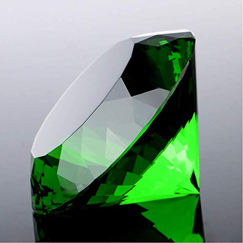 Image of Crystal Glass Diamond Shaped Decoration, Green 60mm Jewel Paperweight,Gift Decoration Idea for Christmas, Thanksgiving (Please Identify Our Brand YARR Store)