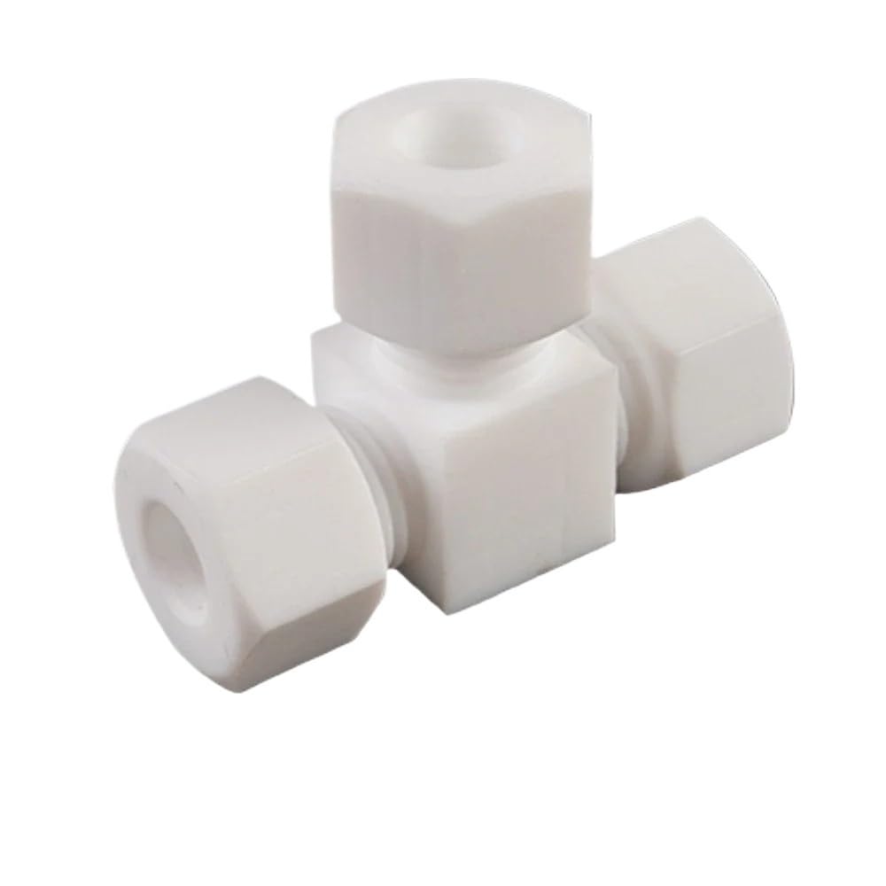zorfar PTFE Compression 3-Way Tee Union Fitting, Metric Inch Size Coupler for 2-24mm OD Tubing 1PCS(11x9mm)