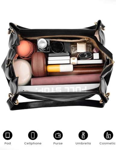 molshine Genuine Leather Tote Bags, Large Capacity Casual Top Handle Shoulder Handbag, Crossbody Bag With Adjustable Strap for Women Lady DLK00164