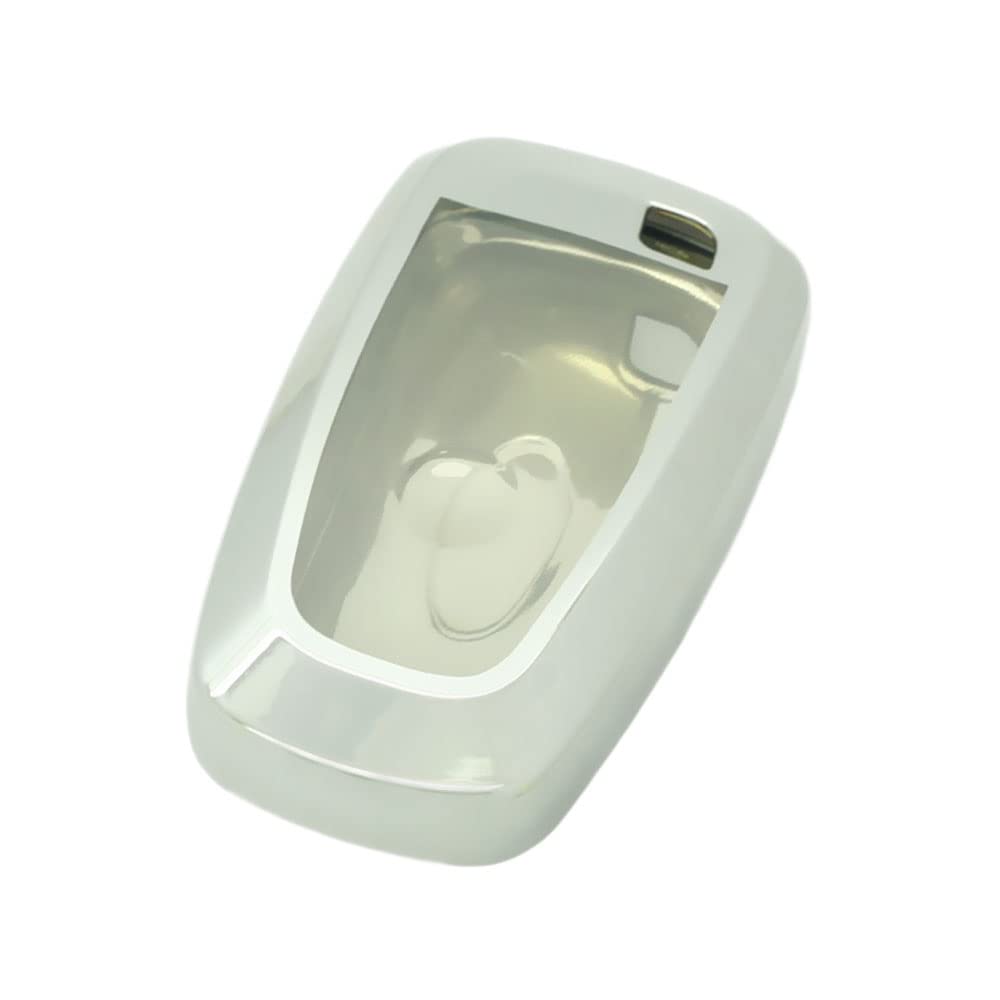 BROVACSSoft TPU Case Shell Cover Protector Holder Compatible with FORD Fusion Mustang F-150 F-250 LINCOLN Smart Remote Key Fob 2 3 4 5 Button SV9710 Silver