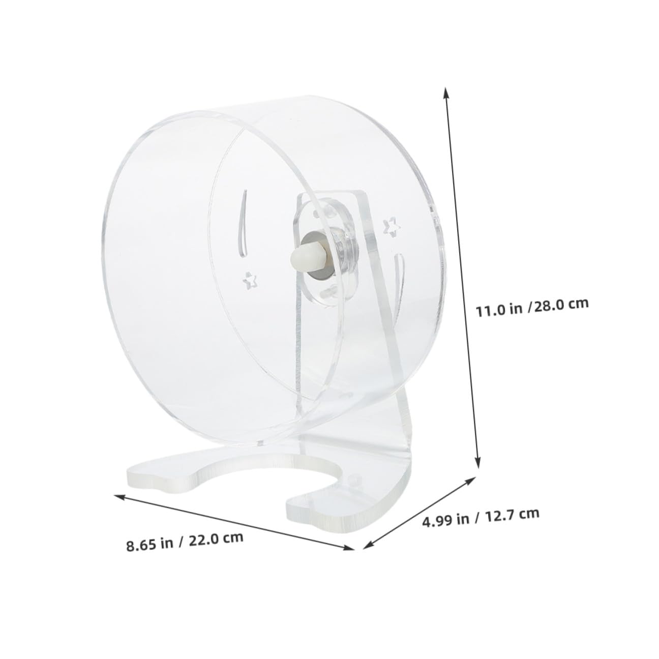 Mikikit Rueda de Ejercicio Silenciosa para Hámster con Soporte Rueda Transparente de 22 CM de Diámetro para Jerbos y Ratones Pequeños Material Plástico Resistente para Jaulas de