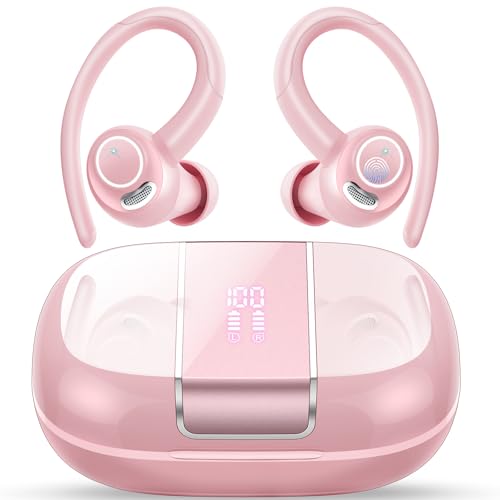 Csasan Auriculares de Conducción Ósea Auriculares Oreja Abierta Inalámbricos, Cascos inalámbricos Deportivos, Sonido Premium, Oro Rosa