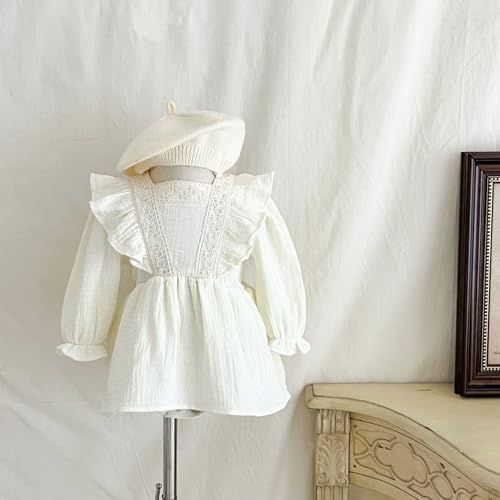Autumn Newborn Infant Baby Girls Romper Skirt Muslin Long Sleeve Lace Princess Rompers2