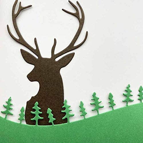 Merry Christams Deer Cutting Dies for Card Making,Elk Head Cutting Dies Cut Stencils for DIY Scrapbooking Photo Album Decorative Embossing Paper Dies for Card Making Templated+Cute Brooch Pin - Image 3