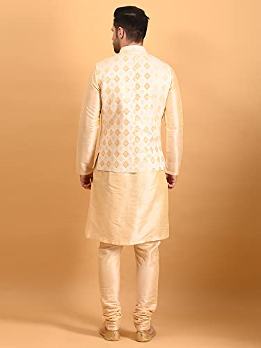 Image of Uri and MacKenzie Men's Silk Blend Kurta Pajama with Designer Ethnic Nehru Jacket /Modi Jacket