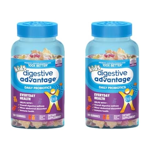 Digestive Advantage Kids Daily Probiotic Gummies, 60 Count (Pack of 2) Cover