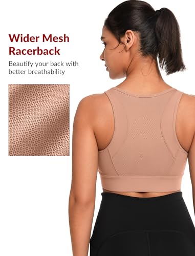 Image of Yvette Front Closure High Impact Sports Bra for Women | Cup Sizes A to DDD Up to 5XL, Sewn in Pads, No Underwire, Breathable Fabric Moisture-Wicking, Easy on and off, Full Coverage
