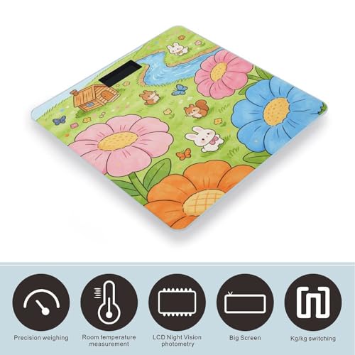 Báscula digital de baño con vidrio templado y pantalla LCD miniatura 3