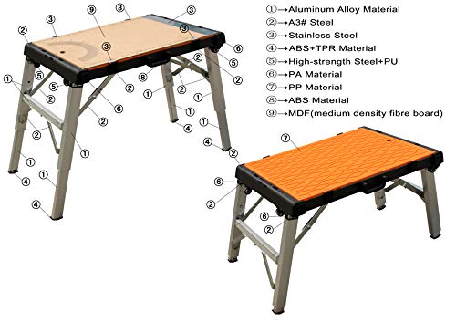 WINTOOLS 4-in-1 Multi-Function Portable Folding Workbench/Scaffold Platform/Creeper Carrier/Hand Truck - Image 4