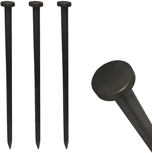 TentAndTable Estacas para tienda de campaña de una sola cabeza Estacas de acero resistente para tienda de campaña versátiles para anclar inflables