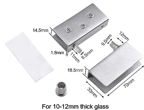 Charnières pivotantes pour une douche moderne en verre sans cadre de 10mm ou 12mm - 3