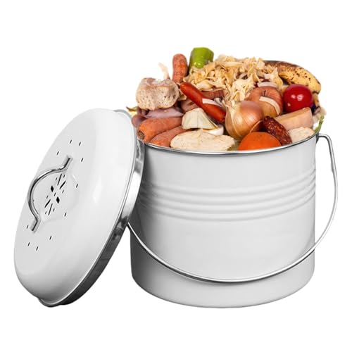 controsoffitto della cucina del contenitore del concime - secchio del controsoffitto WC, contenitore dei rifiuti ermetico | Secchio interno in acciaio per residui di cibo che mantiene l'odore