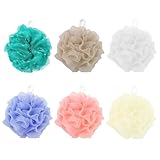 6 Pièces Maille Moussante Fleur de Douche Lavable, 40 g Éponge de Douche aux Belles Couleur, Fleur de Douche Lavable, Éponges de Bain Pour Le Nettoyage et L'exfoliation du Corps