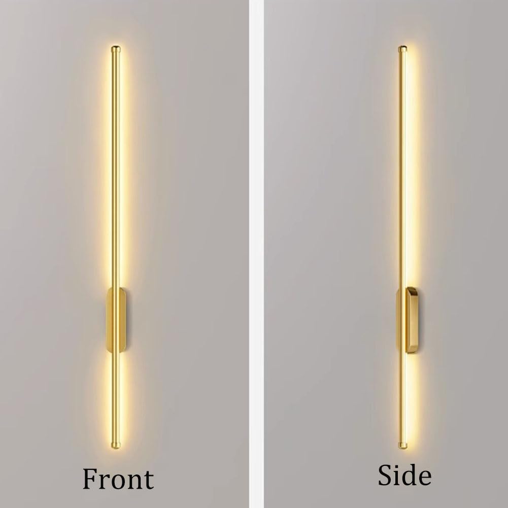 Akumulatorowa lampa ścienna do wnętrz, bez przyłącza prądu, długa lampa ścienna LED z pilotem zdalnego sterowania, lampka nocna typu C, przyłącze ładowania, bezprzewodowe oświetlenie ścienne