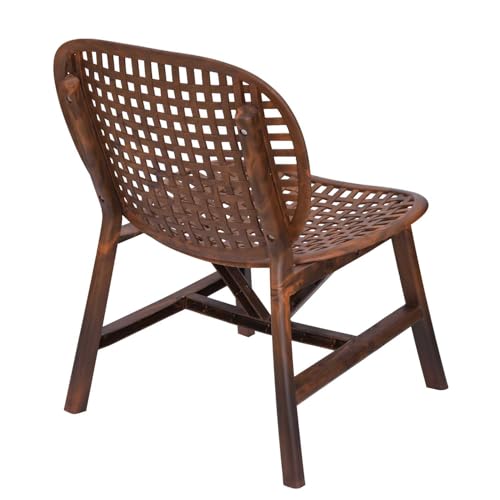 Image of Nilkamal Arena Woven Style Plastic Chair Without Cushion| Set of 2| for Home, Living Room, Balconies, Patios, Outdoor, Garden| Walnut