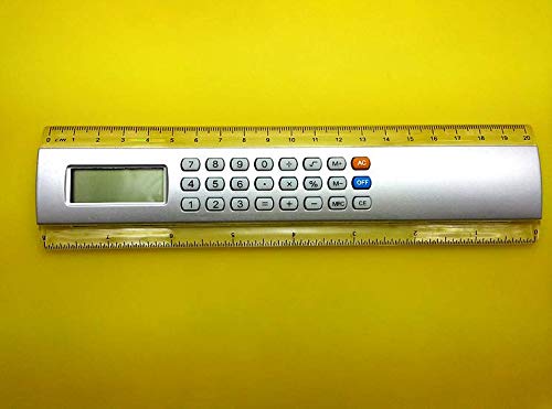 Tutoy Blue 8-Digit 20Cm Office Electronic Calculator Ruler Multi-Function Ruler For Business Work Student Tool