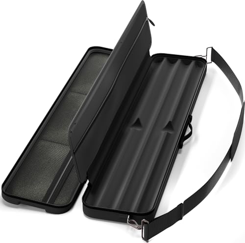 Casemaster Parallax Guard 2x2 Billiard Cue Case, Holds 2 Butts and 2 Shafts, Foam-Padded Interior, 600D Oxford Fabric, Black - Thumbnail 4