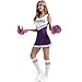 JELEUON Women Sexy Cheerleader Uniform School Musical Dance Dress Match Pom poms Socks Halloween Costume Fancy Dress Outfits