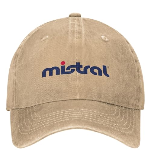 Mistral Logo Azul Gorra de béisbol de Mezclilla Tecnología Francesa Deportes al Aire Libre Sombrero de Camionero Unisex Adolescentes Protección Solar Gorras de béisbol de Regalo