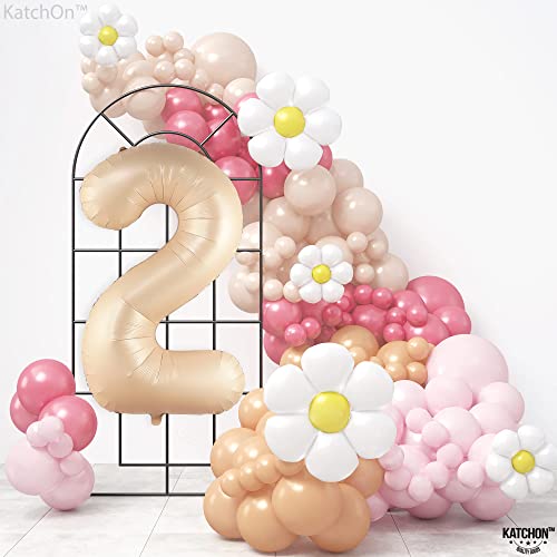 Image of KatchOn Caramel Number 2 Balloon 40 Inch 2nd Birthday Decorations for Boys