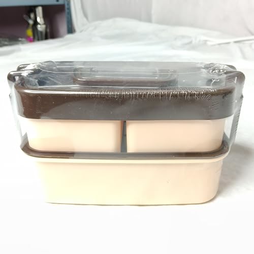 Image of Lunch Box with 3 Compartments, Wheat Straw Material, BPA-Free, 900ml Capacity, with Spoon and Fork, for School and Office