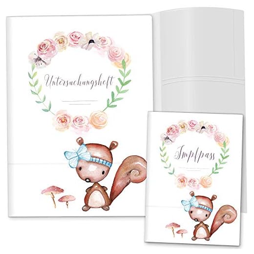 U-häftfodral SET Cute Boho undersökningsskal & vaccineringsfodral personlig med namn och födelsedatum U-stöld sats 3-delad U-Heft Set 3-teilig Ekhörnan