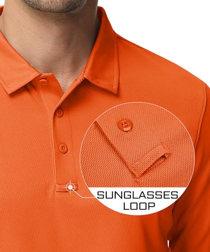Image of MAGCOMSEN Men's Long Sleeve Golf Polo Shirts Collared Athletic Quick Dry Lightweight Work Shirts