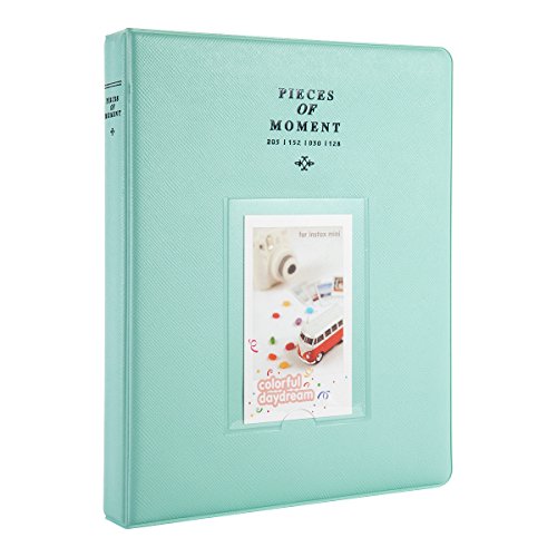 CAIUL 128 Pockets Photo Album Compatible with Fujifilm Instax Mini 12 11 7s 8 8+ 9 25 26 50s 70 90 Film, Polaroid PIC-300 Z2300 Film, Ice Blue