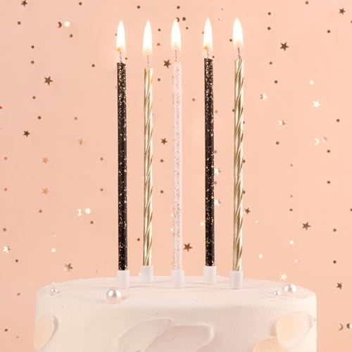 Phd Cake Gold, Black, White Long Thin Birthday Candles thumb #1