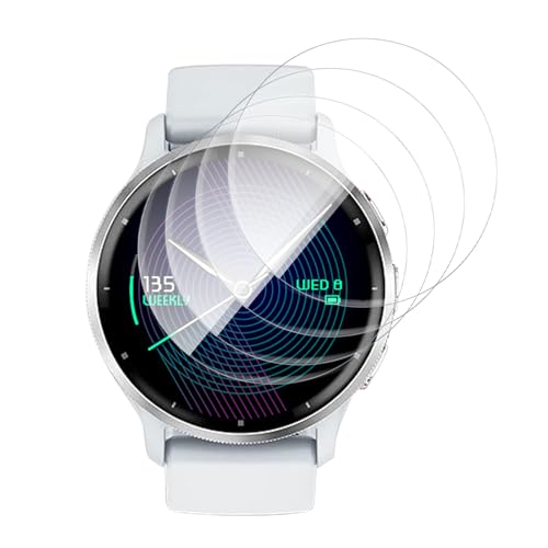 VideoSecu 4 Pièces TPU Verre trempé pour Garmin Venu 3s, 0,33mm Couverture 3D Anti-Rayures Vitre Protection, Toucher sensible Protection écran, HD Sans Bulle Garmin Venu 3s Protection D'écran
