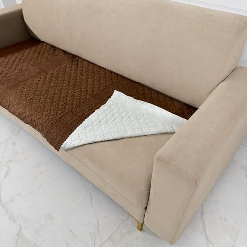 Image of Homerz Premium Petal Charm Sofa Cover | Embossed Floral Pattern | Soft Touch, Anti-Dust & Easy Wash Fabric Cloth, Washable and Durable (Rust, 5(3+1+1) Seater, Only Seat Cover)