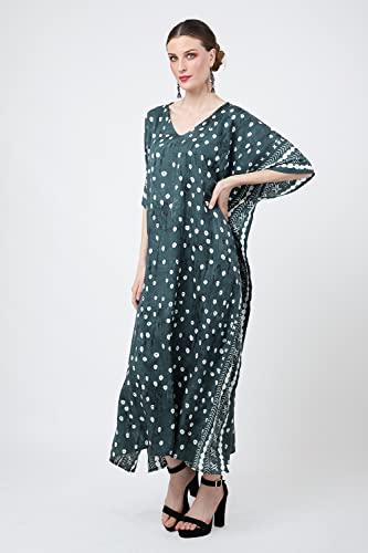 Image of Miss Lavish London Short Caftan Beach Dress, Plus Size African Kaftan, Womens Resort Wear