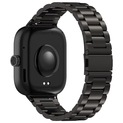 [RuenTech] Redmi watch 6/5/4/Xiaomi Smart Band 9 Pro/8 Pro �o���h ���^���x���g �r�W�l�X���o���h redmi watch 6 �����x���g �X�e�����X�� ���ϋv�� �ʋC �h�� ���F�I�� (�u���b�N)
